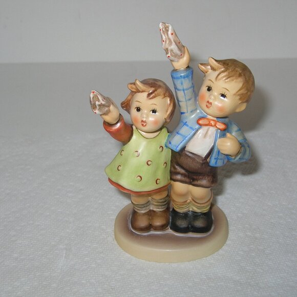 GRANDFATHER CLOCK  Hummelscape w/Box & AUF WIEDERSEHEN Figurine #153/0 TMK5 RARE - Picture 10 of 11